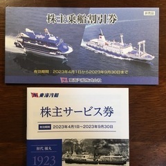 東海汽船株主優待券10枚セット(2023年9月末迄有効)