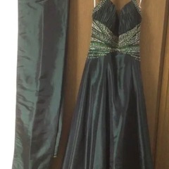 ロングドレス深緑