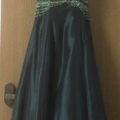 ロングドレス深緑