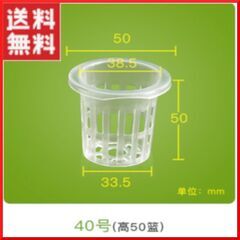 水耕栽培用ポット 40号（直径5cm） 透明  100個セット