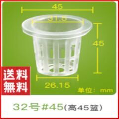 水耕栽培用ポット 32号高さ45mm（直径4.5cm） 透明  ...