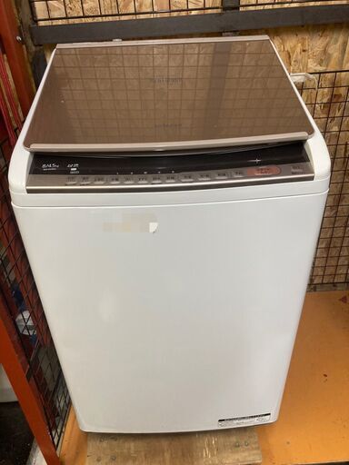 ☆中古￥18,800！【会員価格￥16,800】HITACHI　8.0㎏洗濯機乾燥機　家電　2018年製　BW-DV80C型　幅61㎝ｘ奥行64㎝ｘ高さ104㎝　【BG092】