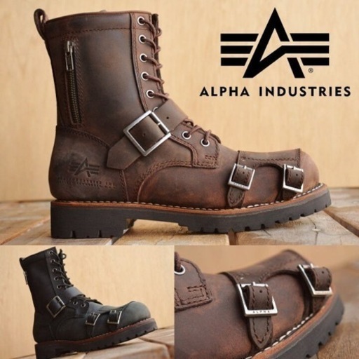 Alpha Industries アルファインダストリーズ 本革 バイカーブーツ