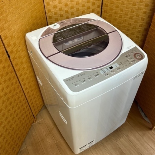【引取】SHARP全自動電気洗濯機 7キロES-GV7CP 2019年製