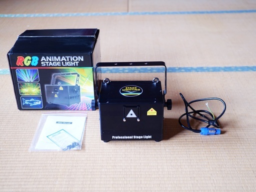 完動品 2W RGB レーザー舞台照明 DMX512対応 音声起動 両方向回転 LED 高輝度 パーティー 舞台照明 スポットライト 演出用 ディスコライト