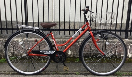 ＜動作・美品＞シティサイクル・27インチ自転車・後輪新品でお得！・変速なし・お手入れでピカピカ♪