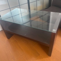 ガラス板テーブル(変色あり)