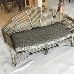 展示品　コイズミ　籐(ラタン)のラブチェア