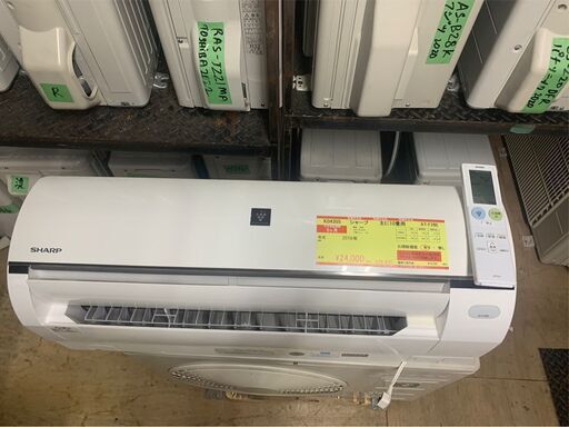 K04355　2016年製　シャープ　中古エアコン　主に10畳用　冷房能力　2.8KW ／ 暖房能力　3.6KW