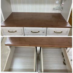 NITORI ニトリ 3面レンジボード フレンチカントリー風 食器棚 収納 No.3426● ※現金、クレジット、ぺイペイ、スマホ決済対応※