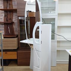 LEDランプ付 姿見ドレッサー 多収納 鏡面仕上 コンセント付き 横幅60cm×奥行36cm×高さ172cm■近隣配送無料 買取帝国 朝霞店