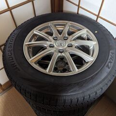 215/65R16 ブリジストン BRIDGESTONE BLIZZAK VRX2 4本 21年製造 イボ残り有 16×6.5J +45 114.3