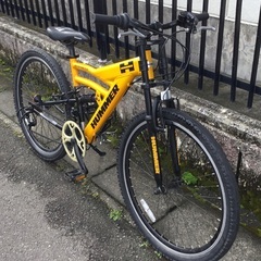 ＜動作・美品＞HUMMER ハマー・マウンテンバイク・26インチ Wサスペンション・Vブレーキ ○シマノ変速3×6段シフト・新品部品交換多数で超お得！お掃除済でピカピカです♪