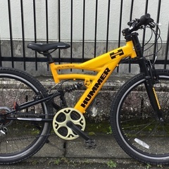 ＜動作・美品＞HUMMER ハマー・マウンテンバイク・26インチ Wサスペンション・Vブレーキ ○シマノ変速3×6段シフト・新品部品交換多数で超お得！お掃除済でピカピカです♪