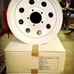 白龍・ジムニー専用 ホワイト/スチールホイール(4本set)★6J×16インチ -20/PCD:139.7/5H 