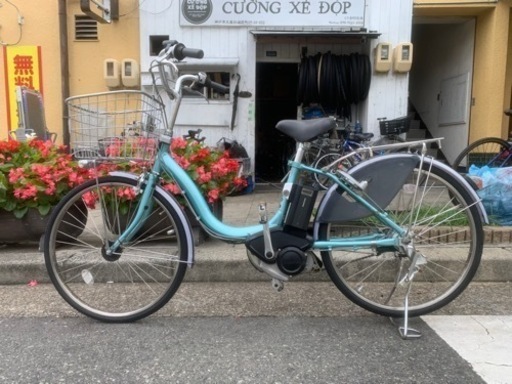 　電動自転車　ブリヂストン　２４インチ　タイヤ　新品　3変速　8.7ah 30-40kmぐらい　走れます　青　充電器付き　配達可能