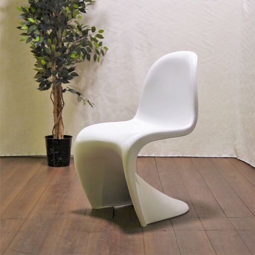 ≪zyt1039ジ≫ リプロダクト品？ Panton Chair/パントンチェア ホワイト/白 プラスチック/一体成型/ベランダ/テラス 50607-04