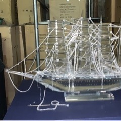 【終了しました】太平洋の白鳥！日本丸　帆船　ガラス細工　オブジェ