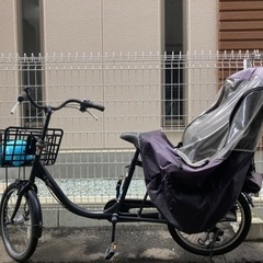【7/23まで】子乗せ自転車／非電動／ヘルメット付き／カバー付き