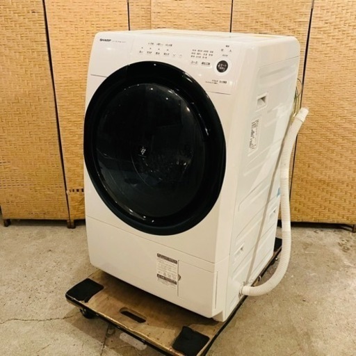 【売約済】ドラム式洗濯機　ドラム　洗濯機　シャープ SHARP ES-S7F-WL [ドラム式洗濯乾燥機 洗濯7kg/乾燥3.5kg 左開き プラズマクラスター 除菌機能 ホワイト系]  2021年製　 ドラム式洗濯機乾燥機　乾燥機　乾燥機　ES-S7F