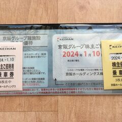 京阪　株主優待券一式　乗車券7枚、ひらパー入園券、ザ・ブーン入場...