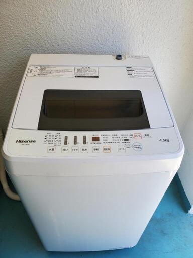 【☆】高年式2018年 4.5kg 縦型全自動洗濯機 分解クリーニング及び動作確認済み