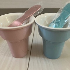 アイスクリームカップ＆スプーン4個セット