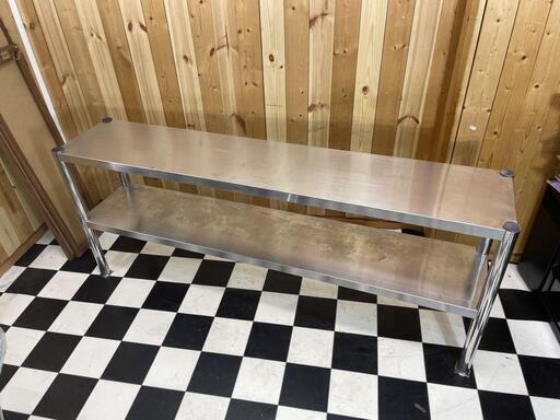 （１）大型ステンレス棚　1470×300×600 2段棚　厨房用品　店舗用品　調理場