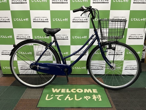 【成約済】【整備済】【27インチ/3段ギア付/ファミリー自転車/カギ\u0026ライト付/ブルー】【No.22】