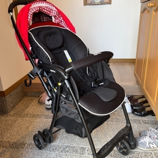 ベビー用品 アップリカ 軽量ハイシートベビーカー カルーンエアーAB (karoon air AB) チェックレッド RD