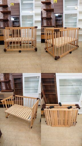 Farska ファルスカ ミニジョイントベッド キャスター付き 成長に合わせて長く使える「３-in-１ベビーベッド」 「新生児～約６才頃まで」 近隣配送無料 買取帝国 朝霞店 Farska ファルスカ ミニジョイントベッド キャスター付き 成長に合わせ