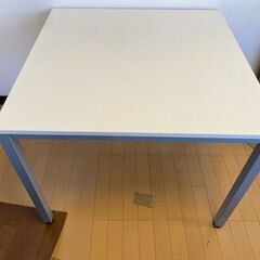正方形 テーブル ライオン事務器 白 LBS-0909WH 幅9...