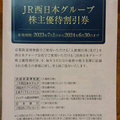 【無事受け渡し完了】JR西日本グループ割引券冊子