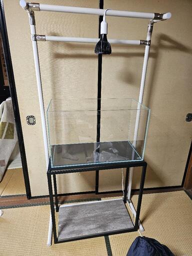 姫路市引き取り　ADAキューブガーデン60cm　欠けなし？GEX水槽台　自作ライトスタンド