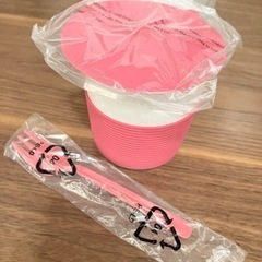 KINTO ピンクのヌードルカップ(フォーク付き)