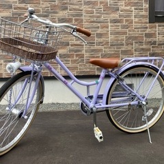 美品　子供用女の子　自転車　22インチ　オリーブデオリーブ