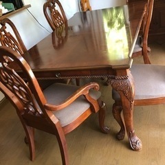 ダイニングテーブルとチェア6脚セット 伸長式エクステンションテーブル