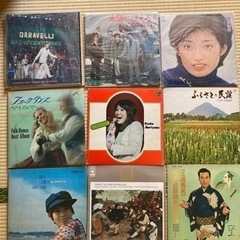 昔のレコード9枚(山口百恵、岡崎友紀、森山良子、三波春夫、他)