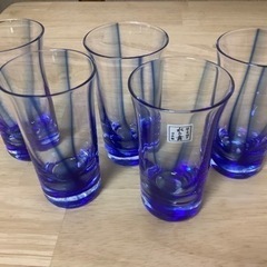 値下げ【新品】日本製グラス　水の舞　佐々木ガラス　青い冷酒