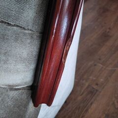 オールドカリモク　緑モケット張り応接椅子３点セット『中古良品』