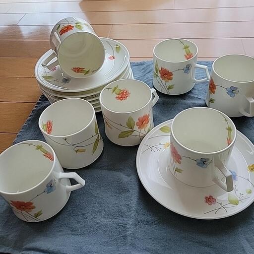 mikasa ボーンチャイナ カップ＆ソーサー ７客セット