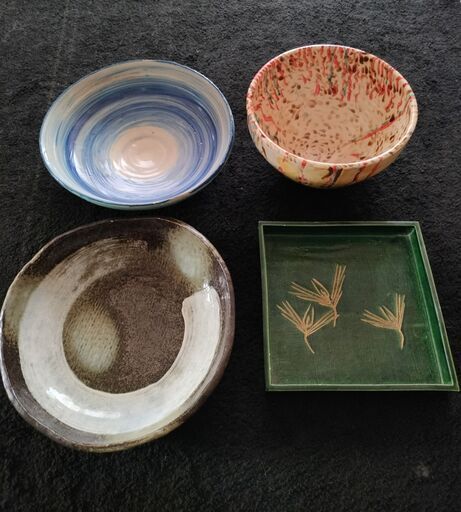手付陶器ディッシュ4点