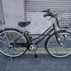 J016☆カギ無しサビ使用感☆普通自転車☆LARGHETTO☆LEDオート☆6段 
