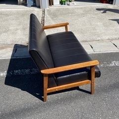 アンティーク　2人がけソファー　黒