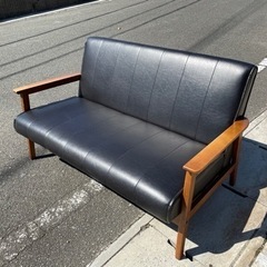 アンティーク　2人がけソファー　黒