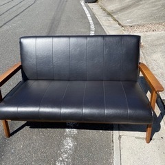 アンティーク　2人がけソファー　黒