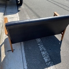 アンティーク　2人がけソファー　黒