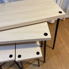 IKEA フリードネス ネストテーブル スツール付き 4点セットデスク 