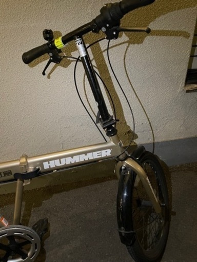 ハマー折り畳み自転車　20インチ　6段階ギア　ゴールド