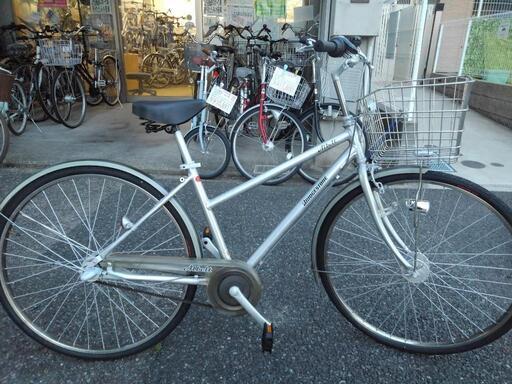 中古自転車２６２２　前後タイヤ新品！ブリヂストン　アルベルト　（約１６年前のモデルです）　２７インチ　３段ギヤ　LEDオートライト　アルミフレーム　ベルト駆動